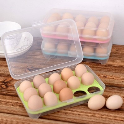 Контейнер для яиц (15 ячеек) с откидной крышкой, прозрачный, пластик
