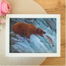 3Д картинка "Медведь у водопада" 14,5 х 19,5 см х М-0018