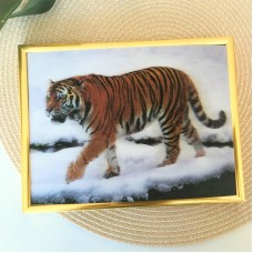 3Д картинка "Тигр на фоне снега" 14,5 х 19,5 см х Т-0015