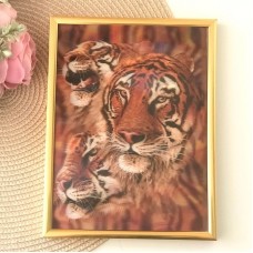 3Д картинка "Три тигра" (большая) 14,5 х 19,5 см х Т-0021