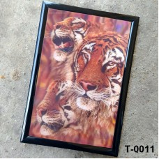 3Д картинка "Три тигра" (маленькая) 9,5 х 14,5 см х Т-0011